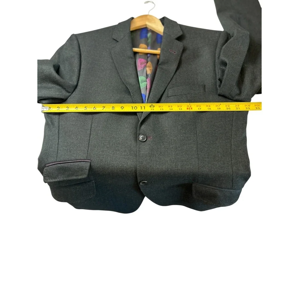 Ted Baker Endurance STALJAK Gray Wool Cashmere Blazer Jacket 42R